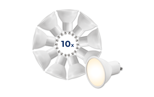 LED-Strahler MS-60-10 GU10, 6W, 510lm, 3000K, warmweiß,10er-Pack