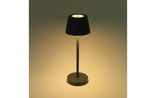 LED-Tischleuchte ROLF KERN Club Nano 21cm, Basaltgrau, Akku, dimmbar