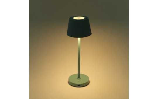 LED-Tischleuchte ROLF KERN Club Nano 21cm, Türkis, Akku, dimmbar