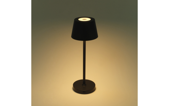 LED-Tischleuchte ROLF KERN Club Nano 21cm, schwarz, Akku, dimmbar