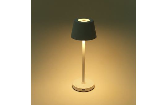 LED-Tischleuchte ROLF KERN Club Nano 21cm, weiß, Akku, dimmbar