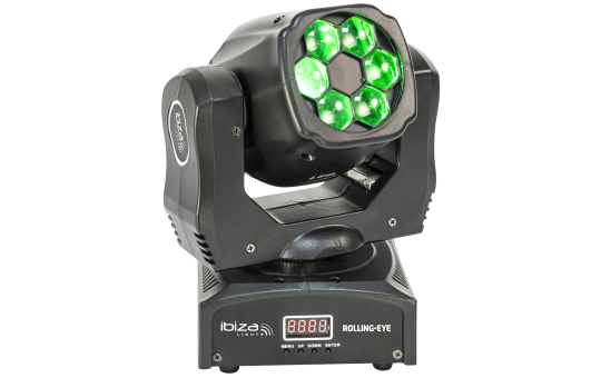 LED-Wash-Effekt-Moving-Head IBIZA ROLLING-EYE 6x 12W 4-in-1 CREE LEDs, 120W