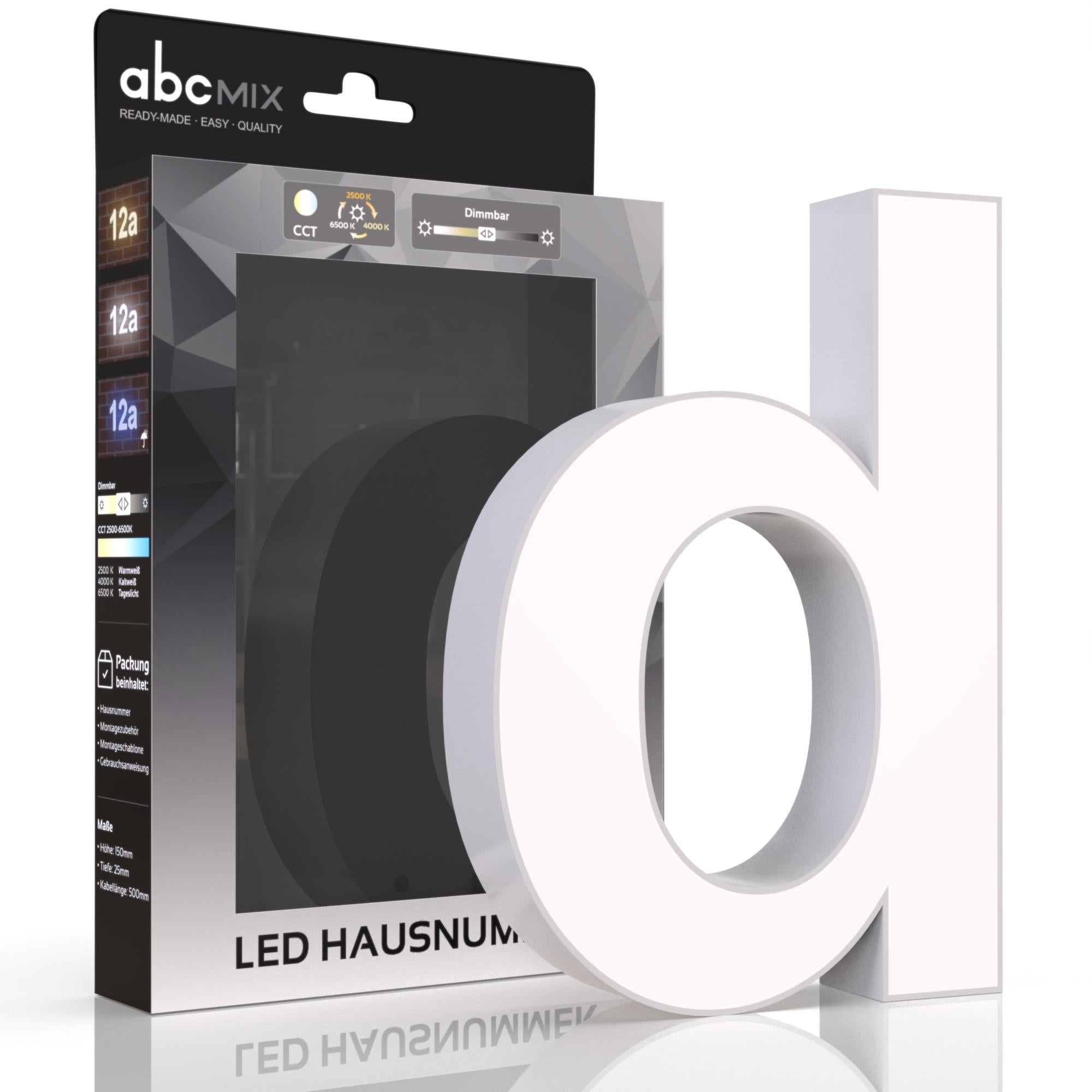 LED Hausnummer - d - CCT 12V 2700K/4000K/6500K