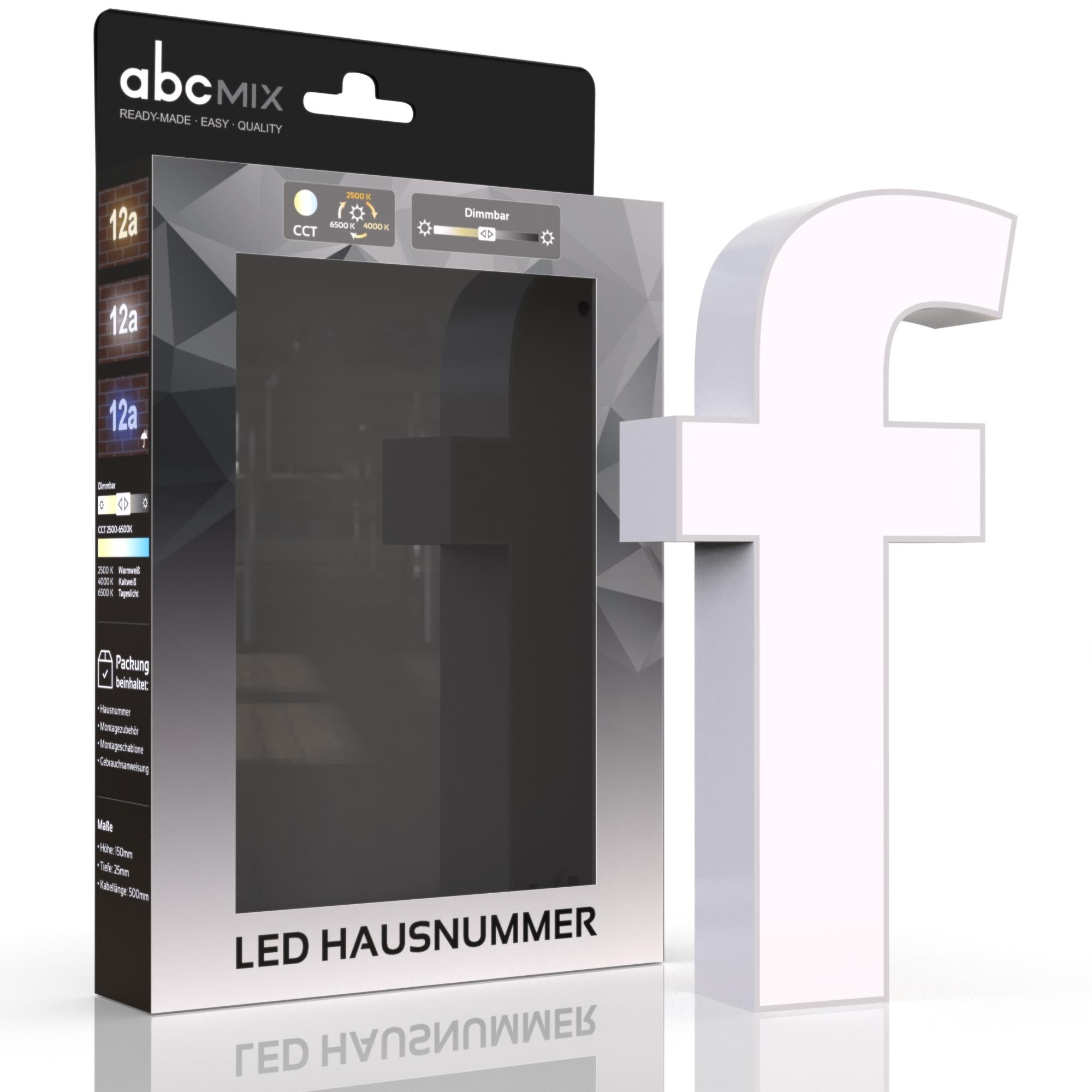 LED Hausnummer - f - CCT 12V 2700K/4000K/6500K