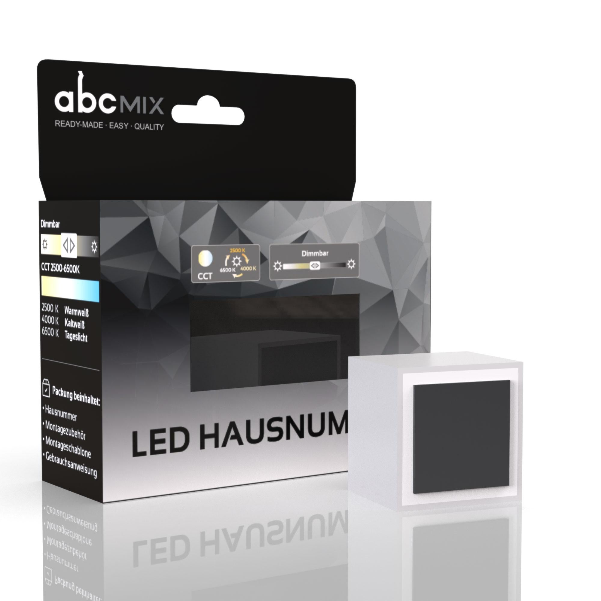LED Hausnummer Punkt inkl. Anthrazit-Cover - CCT 12V 2700K/4000K/6500K