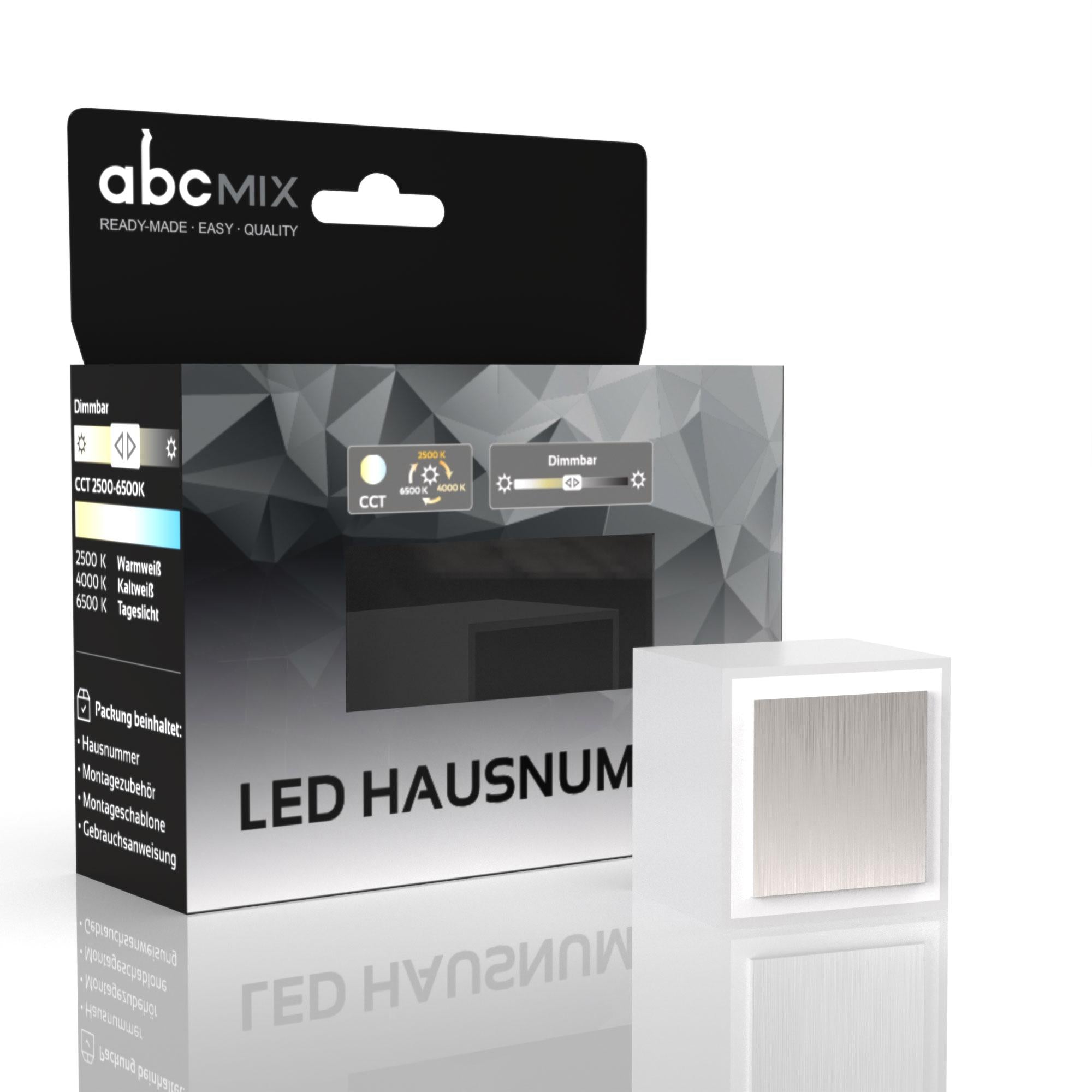 LED Hausnummer Punkt inkl. Edelstahl-Cover - CCT 12V 2700K/4000K/6500K