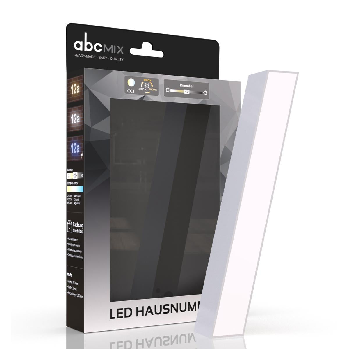 LED Hausnummer / Schrägstrich CCT 12V 2700K/4000K/6500K