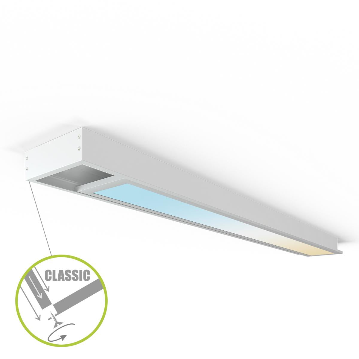 LED Panel Aufbaurahmen Classic 120x15cm weiß Aufputz Montagerahmen