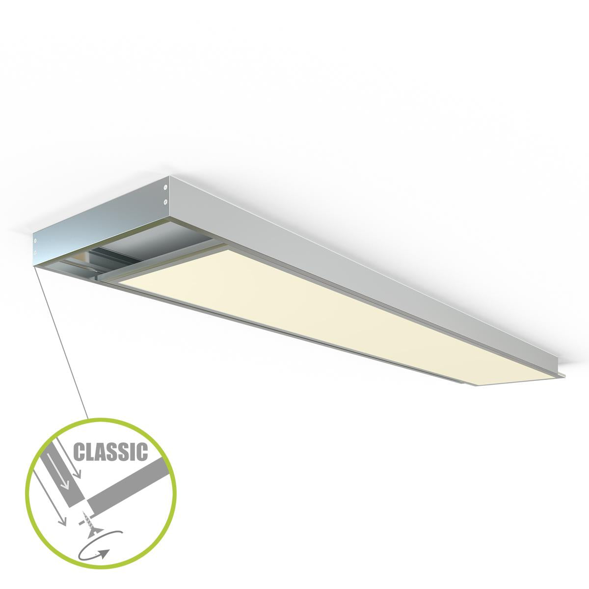 LED Panel Aufbaurahmen Classic 150x30cm silber Aufputz Montagerahmen