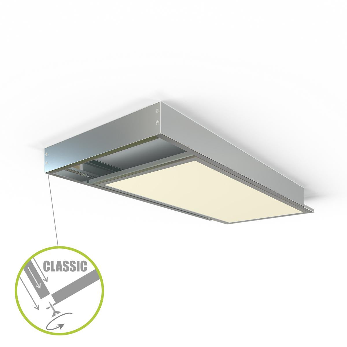 LED Panel Aufbaurahmen Classic 30x60cm silber Aufputz Montagerahmen