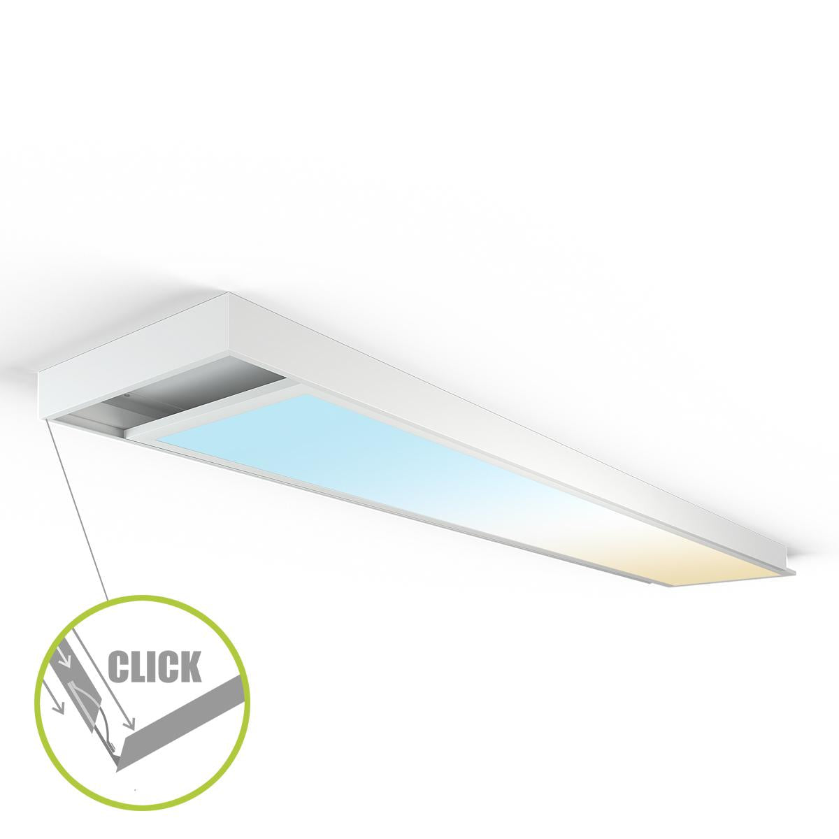 LED Panel Aufbaurahmen Click 150x30cm weiß Aufputz Montagerahmen