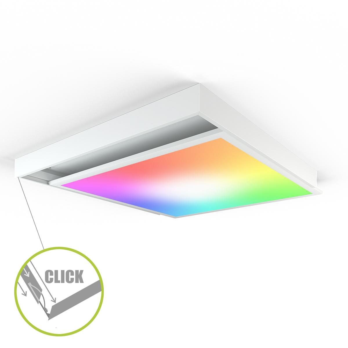 LED Panel Aufbaurahmen Click 60x60cm weiß Aufputz Montagerahmen