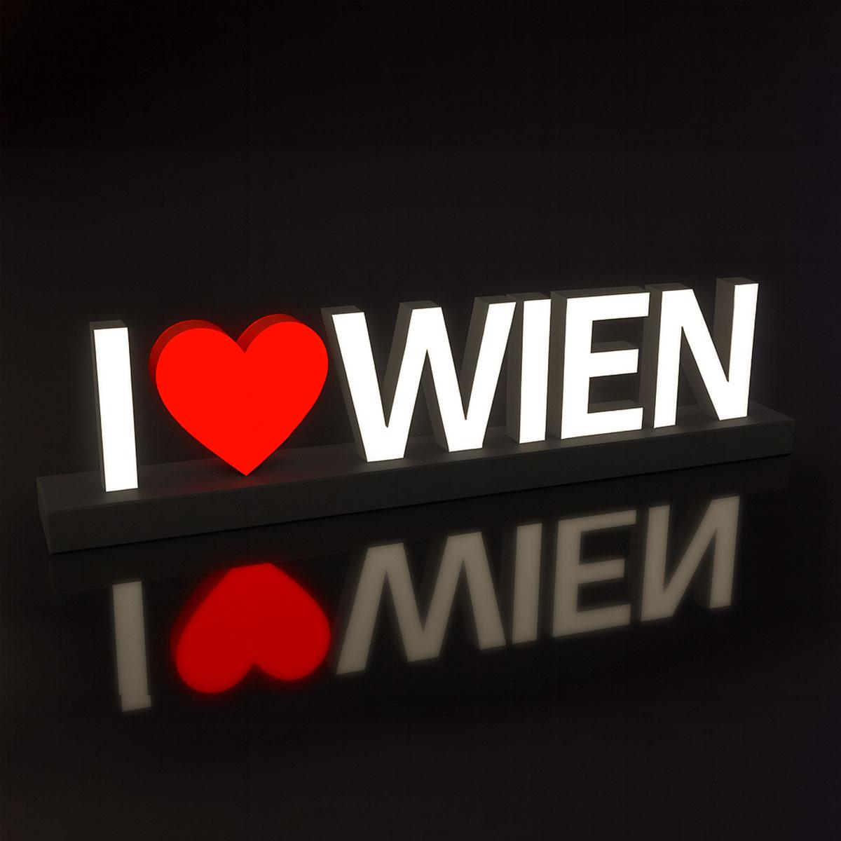 LED Schriftzug Set I ❤️ WIEN - 75mm easyClick
