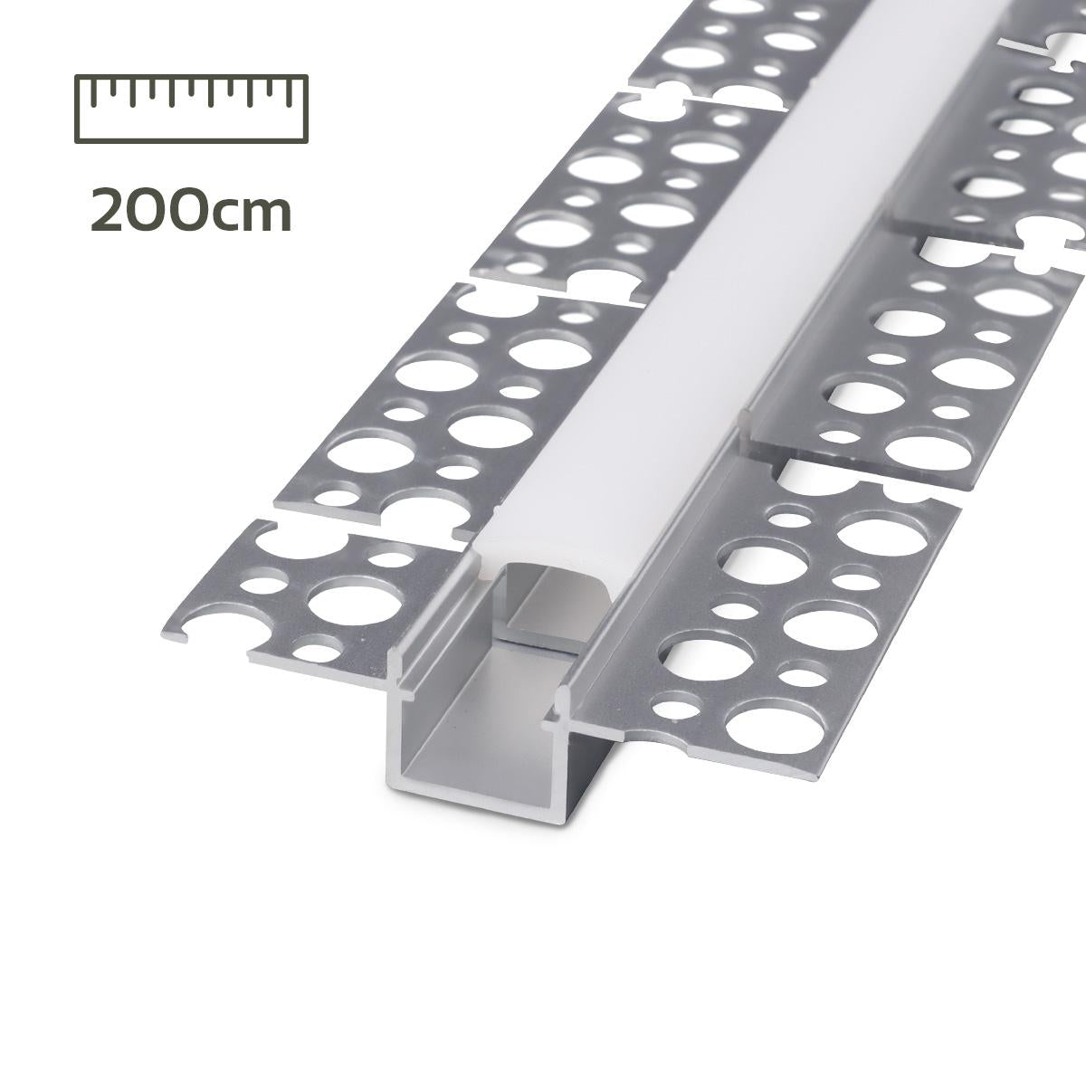 LED Trockenbau U-Einbau-Profil flexibel inkl. Silikon Abdeckung - Länge: 200cm