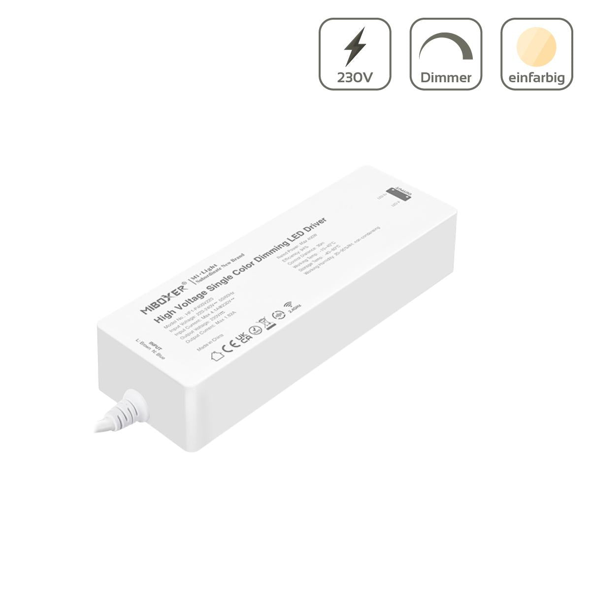 MIBoxer Single Color Strip Controller für 230V LED Streifen max 400W HF1-P400