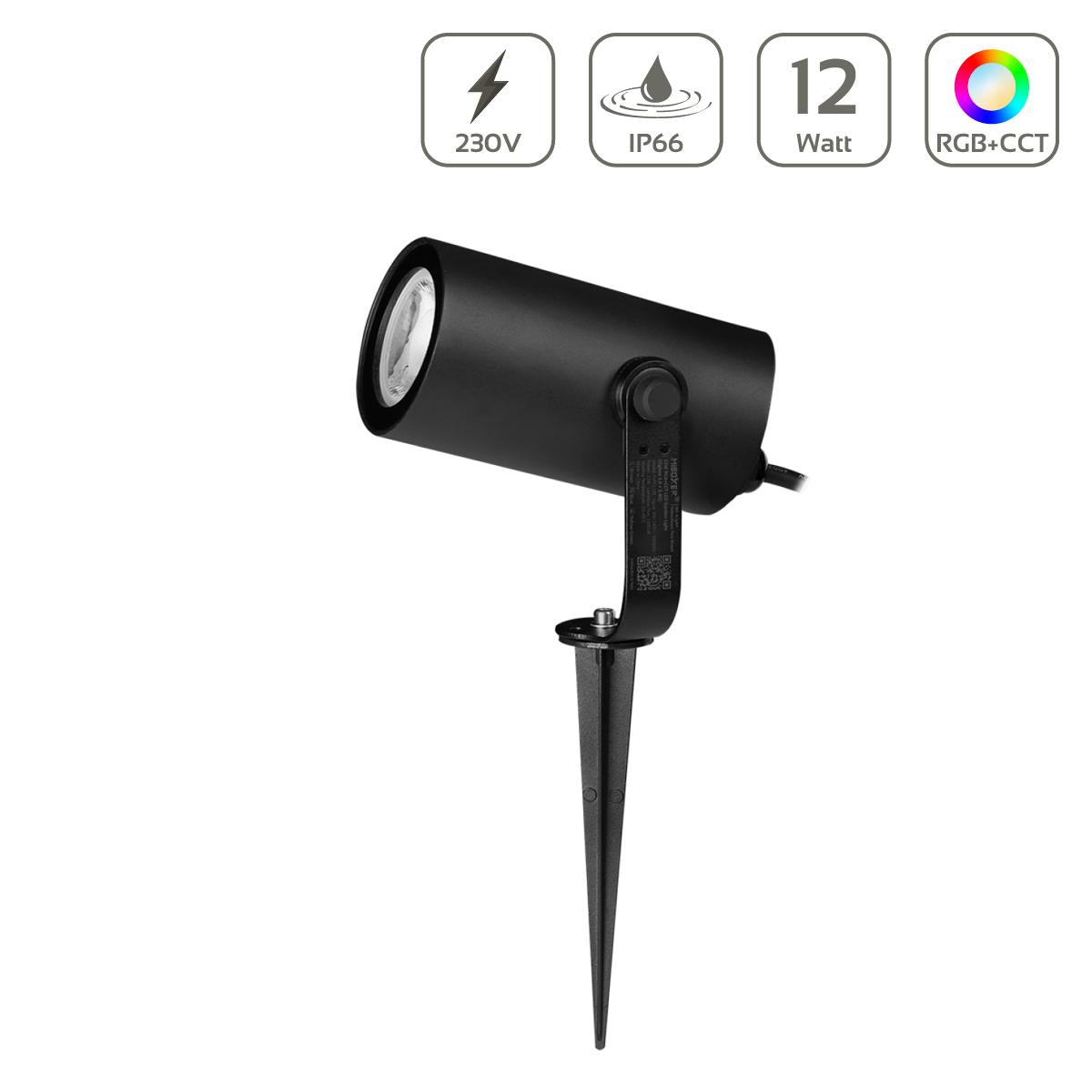 MiBOXER 12W 230V RGB+CCT LED Gartenstrahler WiFi Gartenleuchte mit Erdspieß FUTC11