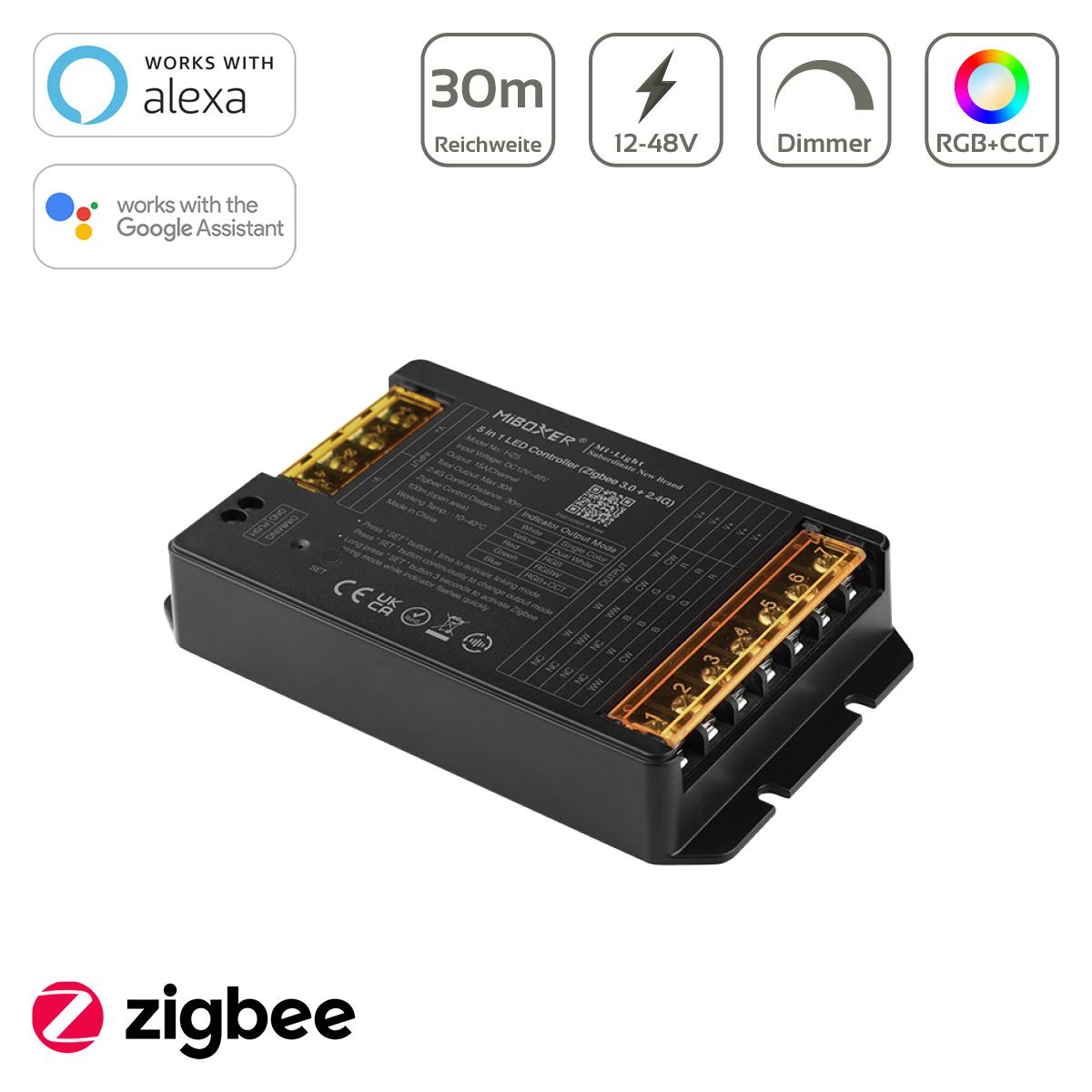 MiBoxer 5in1 LED Controller RGB+CCT max. 30A Zigbee 3.0 + 2.4GHz HZ5