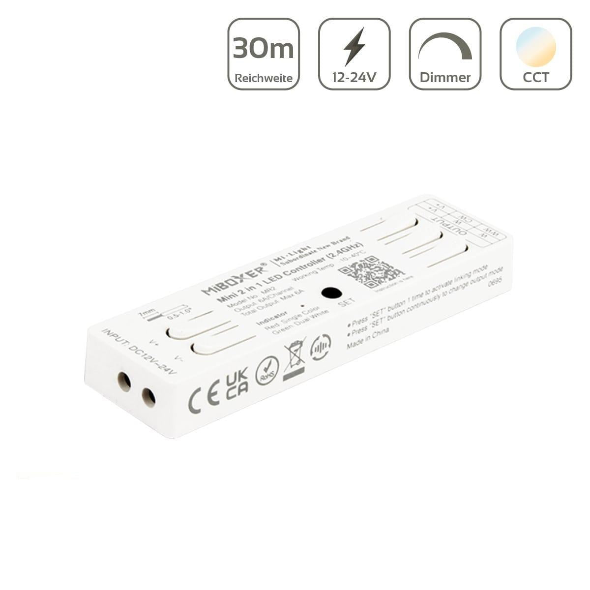 MiBoxer LED Controller Mini 2in1 Single Color / CCT 2.4GHz 12/24V MR2