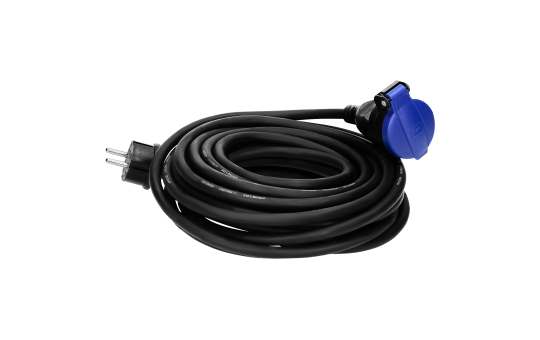 Netzkabel Schutzkontakt-Verlängerung, 30m, 3x1,5mm², IP44, schwarz