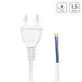 Netzkabel weiß, 2-adrig, mit Eurostecker, 150 cm, offene Kabelenden