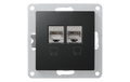 Netzwerk-Dose Premium CAT6A, UP, matt schwarz, vollgeschirmt