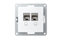 Netzwerk-Dose Premium CAT6A, UP, weiß, vollgeschirmt