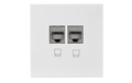 Netzwerk-Dose Shallow CAT6A, UP, weiß, vollgeschirmt