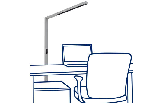 LED-Schreibtisch-Stehleuchte ROLF KERN Clever-Pro mit Touch Display, PIR & Tageslicht-Sensor