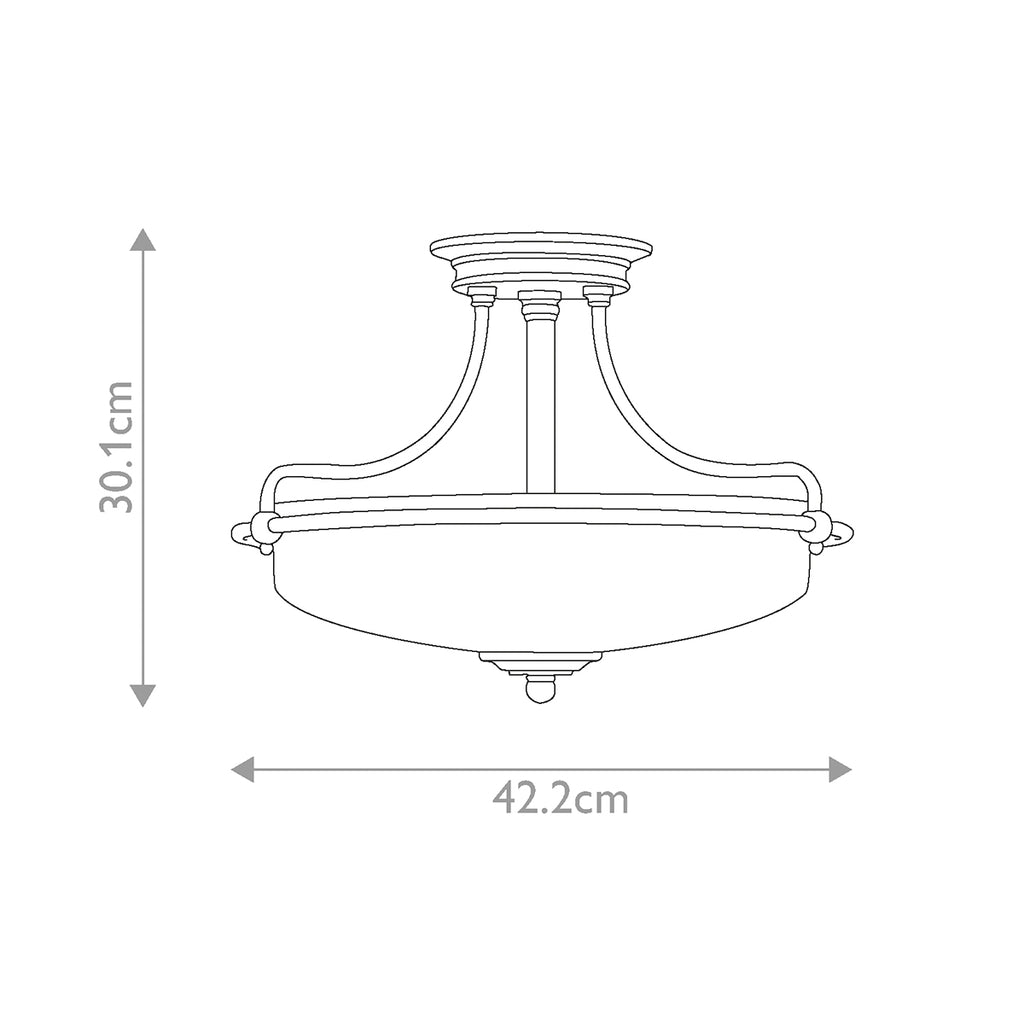 Deckenleuchte Griffin (Nickel) 3x - Elstead Lighting