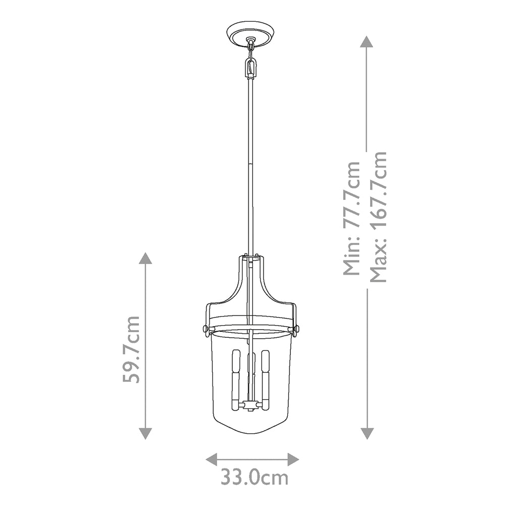 Pendelleuchte Penn Station (Nickel) 3x - Elstead Lighting