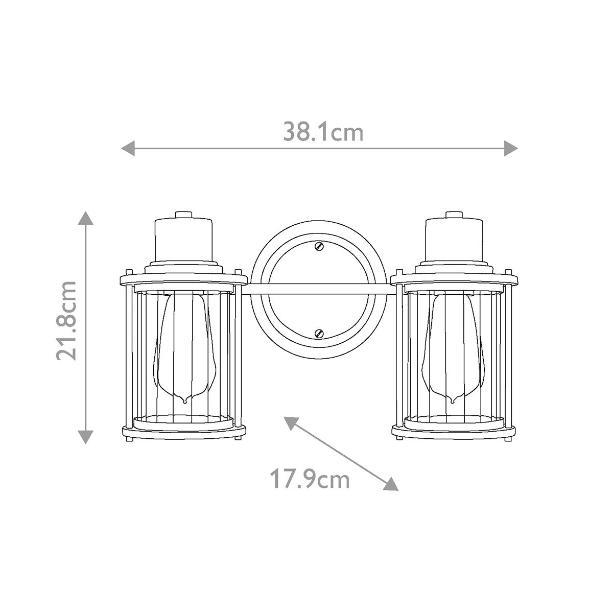Bad-Wandleuchte Riggs (messingfarben) 2x - Elstead Lighting
