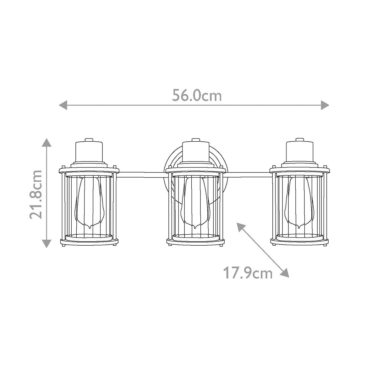 Bad-Wandleuchte Riggs (messingfarben) 3x - Elstead Lighting