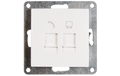 RJ45 + RJ11 Dose Premium für ISDN, Cat, UP, weiß