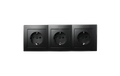 Schalter und Steckdosen Set Premium Beginner 3S, matt schwarz, 4-teilig