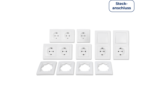 Schalter und Steckdosen Set Premium Standard Profi, 20-teilig, Steckanschluss