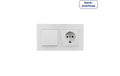 Schalter und Steckdosen Set Premium Tür 2-fach-Style Profi Glasrahmen, Steckanschluss