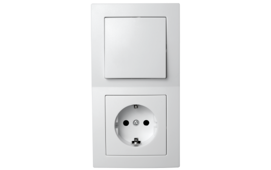 Schalter und Steckdosen Set Premium Tür 2-fach, weiß, 3-teilig