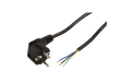 Schutzkontakt Netzkabel mit blanken Enden, 3x 0,75mm², 5m, schwarz