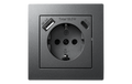 Schutzkontakt-Steckdose Premium 1x USB-C 18W PD, 1x USB-A, anthrazit