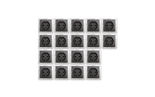 Schutzkontakt-Steckdose Premium 250V~/16A, Einsteckschutz, 18er-Pack