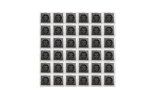 Schutzkontakt-Steckdose Premium 250V~/16A, Einsteckschutz, 36er-Pack