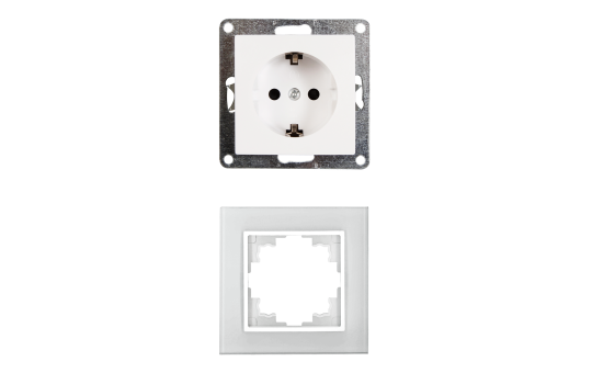 Schutzkontakt-Steckdose Premium, 250V~/16A, UP, Steckanschluss, weiß