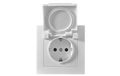 Schutzkontakt-Steckdose Premium 250V/16A, UP, IP44, weiß, Steckanschluss