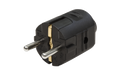 Schutzkontakt-Stecker, schwarz