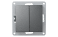 Serien-Schalter Premium, 2-fach, 250V~/10A, UP, anthrazit