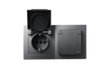 Steckdosen Set Premium Beginner 2S-IP44, 3-teilig, anthrazit, IP44