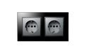Steckdosen Set Premium Beginner 2S-Style Profi anthrazit, Glasrahmen, Steckanschluss