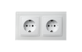 Steckdosen Set Premium Beginner 2S-Style weiß + Glasrahmen
