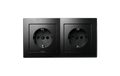 Steckdosen Set Premium Beginner 2S, matt schwarz, 3-teilig