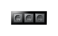 Steckdosen Set Premium Beginner 3S-Style Profi anthrazit, Glasrahmen, Steckanschluss